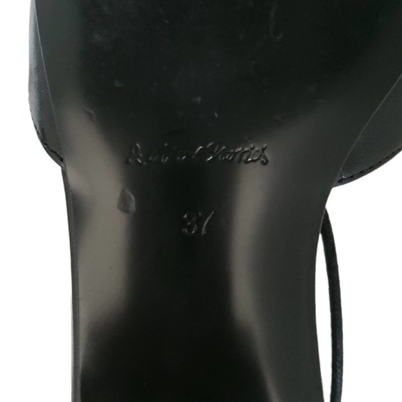 & OTHER STORIES leather lace up pointed pointy toe black ballet flats shoes 37 7 - Picture 6 of 9